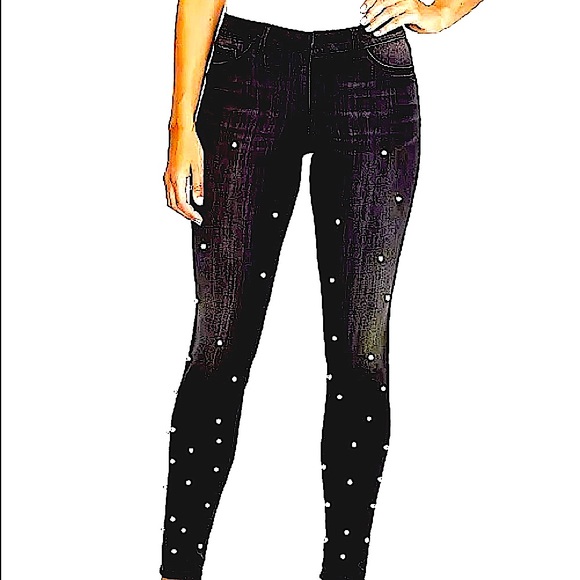 Jessica Simpson Denim - Jessica Simpson Faux Pearl Studded Jeans